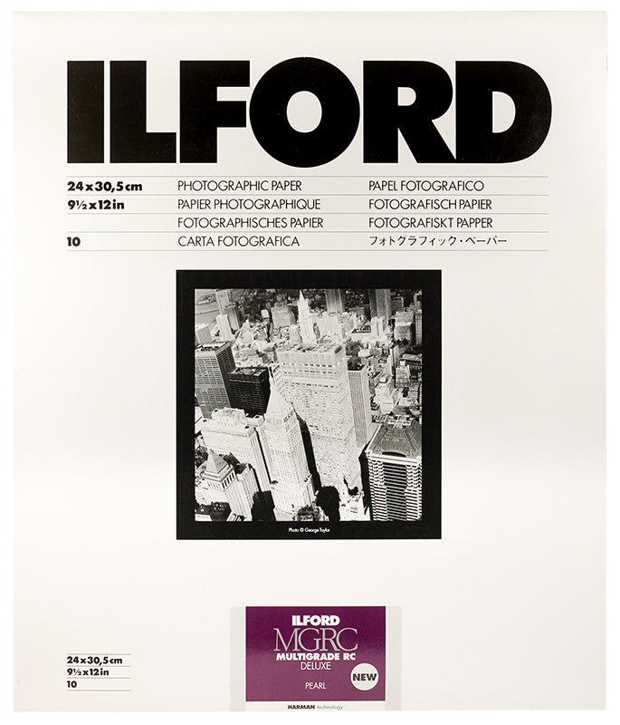 ilford mgrc multigrade V 5 perlé 24 30cm 10 feuilles deluxe rc résine couchée tirage papier argentique noir et blanc
