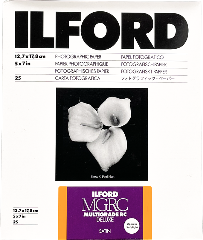 ilford mgrc multigrade satin 13 18cm 25 feuilles deluxe rc résine couchée tirage papier argentique noir et blanc