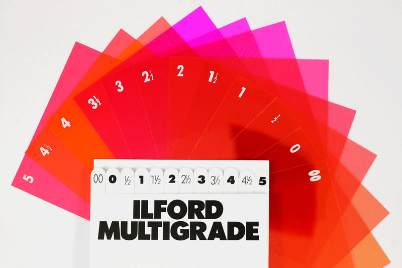 ilford multigrade set 12 filtres papier photo noir et blanc tirage argentique agrandisseur filtre de contraste