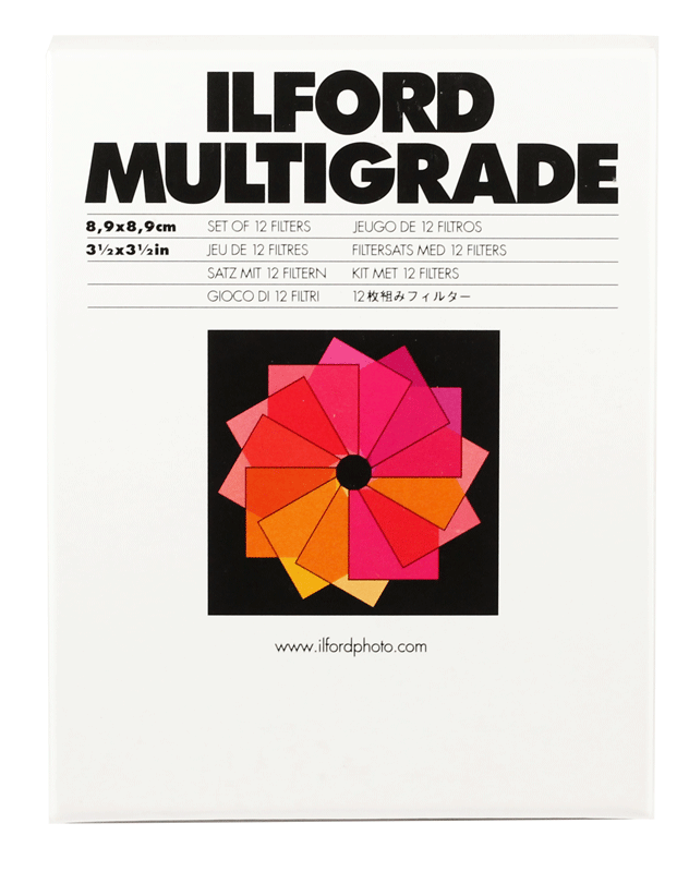 ilford multigrade set 12 filtres papier photo noir et blanc tirage argentique agrandisseur filtre de contraste
