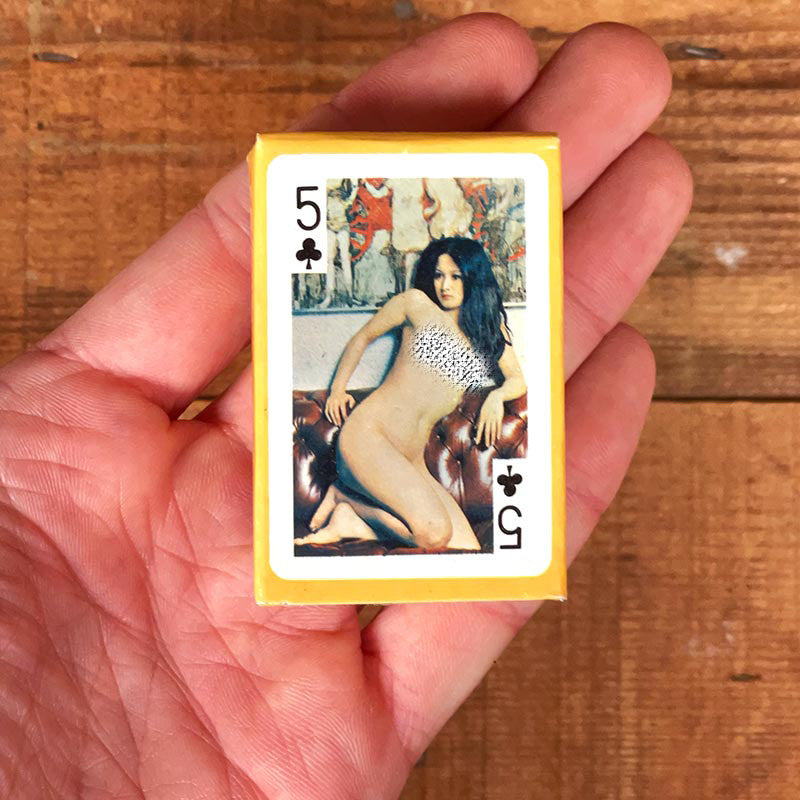 Jeu de 54 cartes érotiques femmes nues honk-kong 1980 1990 fête forraine stock ancien