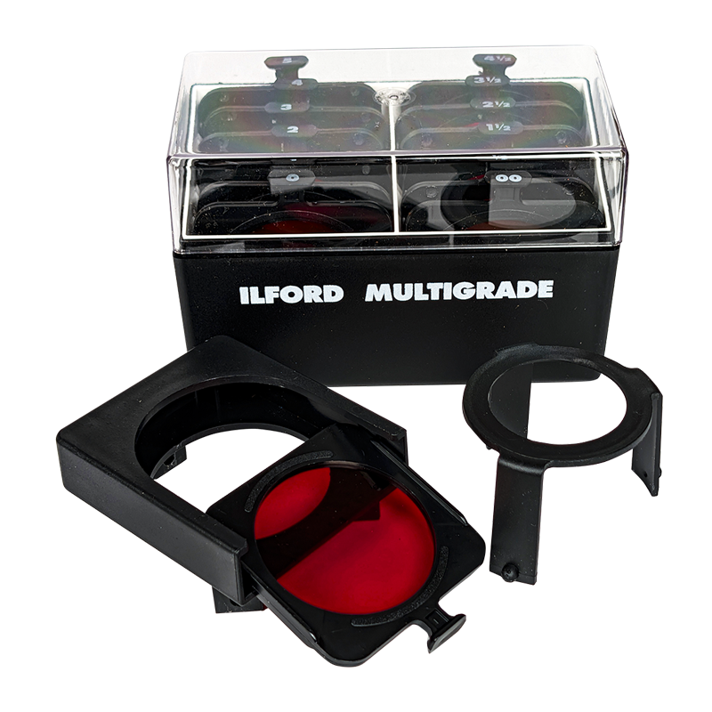 ilford multigrade set 12 filtres papier photo noir et blanc tirage argentique agrandisseur filtre de contraste support