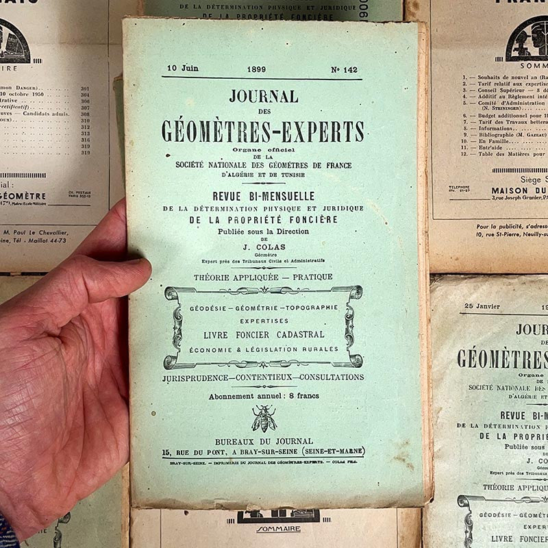 journal géomètres experts 1899 1900 technique spécialisée ancienne vintage cadastre