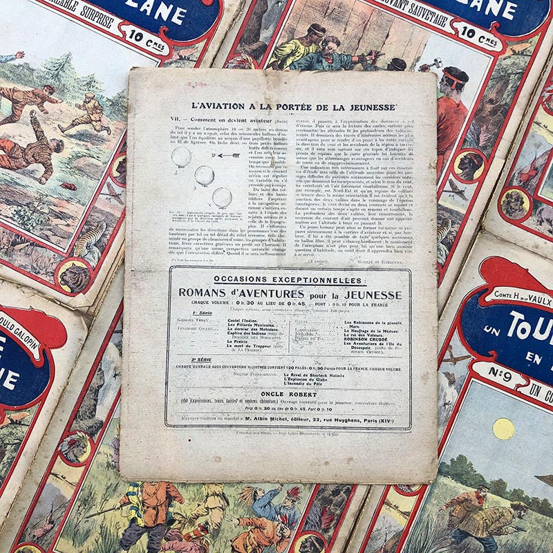 journal littéraire un tour du monde en aeroplane arnould galopin compte h de la vaux ancien vintage exemplaire 1919 1920