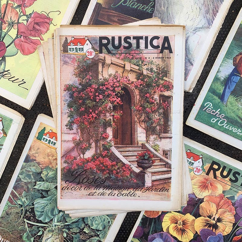 journal revue rustica campagne jardin jardinage ancien vintage papier illustré illustration exemplaire numéro 1950 1954 1955