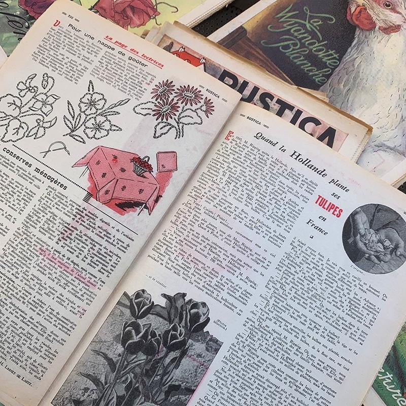 journal revue rustica campagne jardin jardinage ancien vintage papier illustré illustration exemplaire numéro 1950 1954 1955
