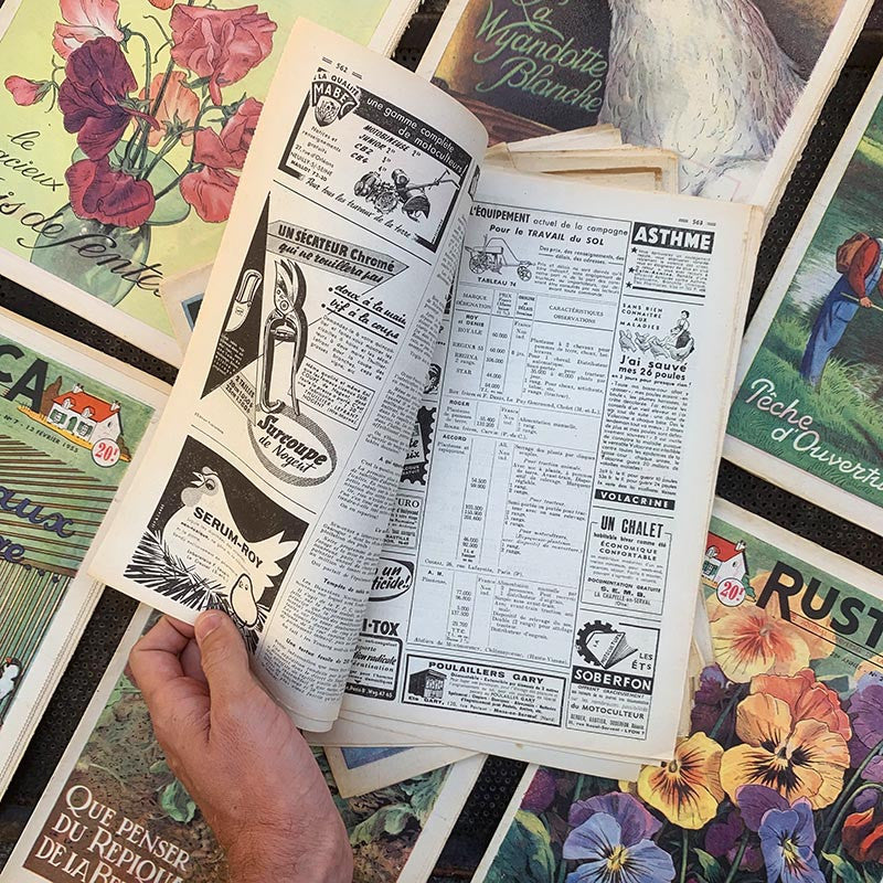 journal revue rustica campagne jardin jardinage ancien vintage papier illustré illustration exemplaire numéro 1950 1954 1955