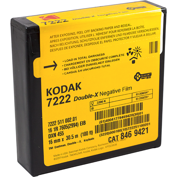 kodak film pellicule 16mm d-96 noir et blanc double-x cinema negatif XX 30.5m 100 feet 100ft