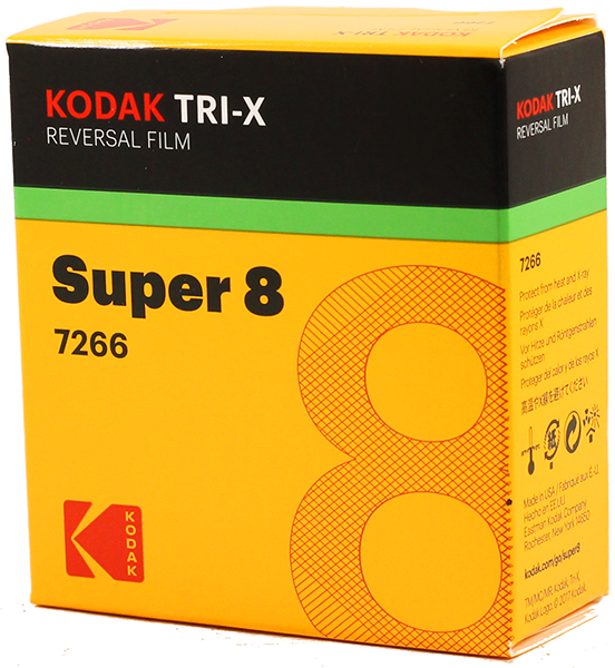 kodak film pellicule super 8 reversible noir et blanc tri-x tri x