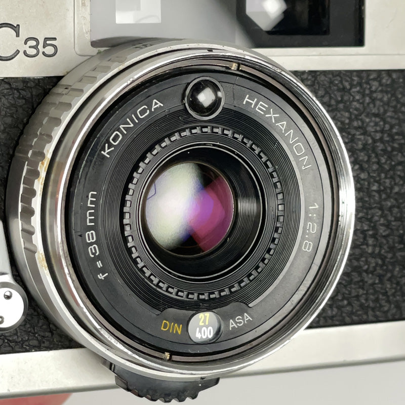 konica c35 flashmatic compact hexanon 38mm 2.8 télémètre rangefinder 35 135 24x36 film argentique pellicule photographie photo platy
