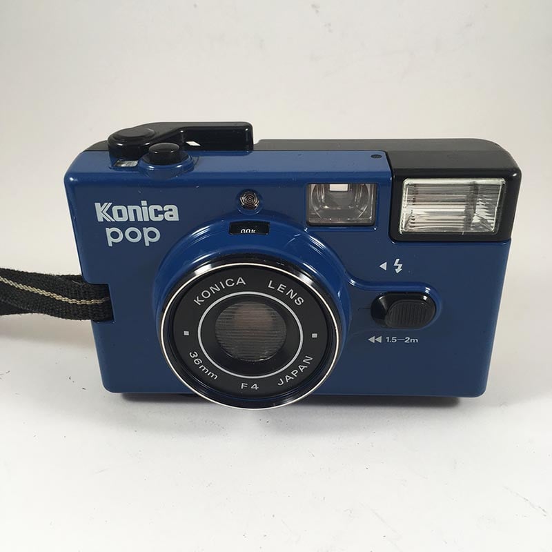 konica pop bleu ancien vintage automatique hexanon 36mm 4 flash