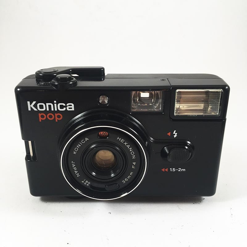 konica pop noir ancien vintage automatique hexanon 36mm 4 point and shoot flash