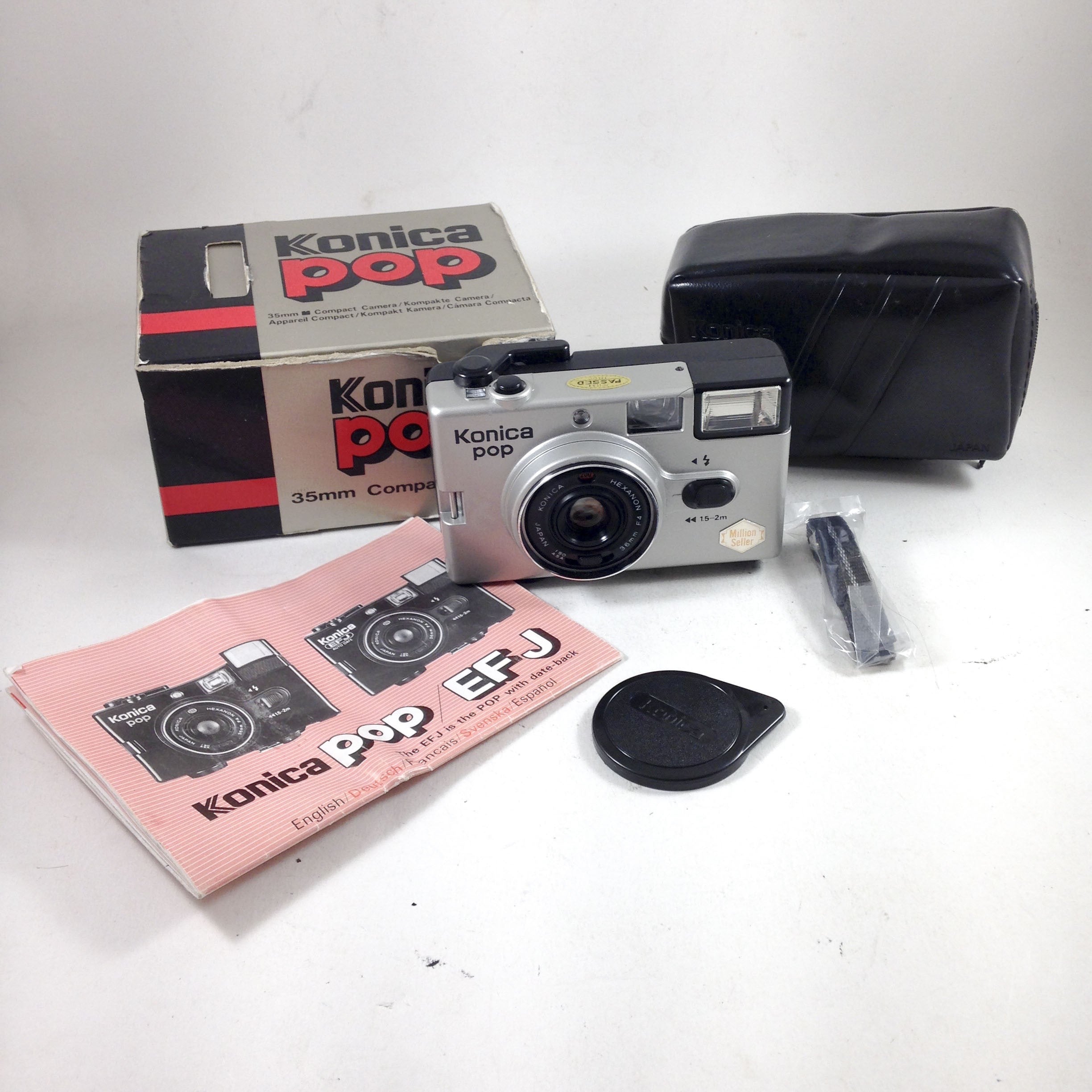 konica pop silver compact hexanon 36mm 4 million seller