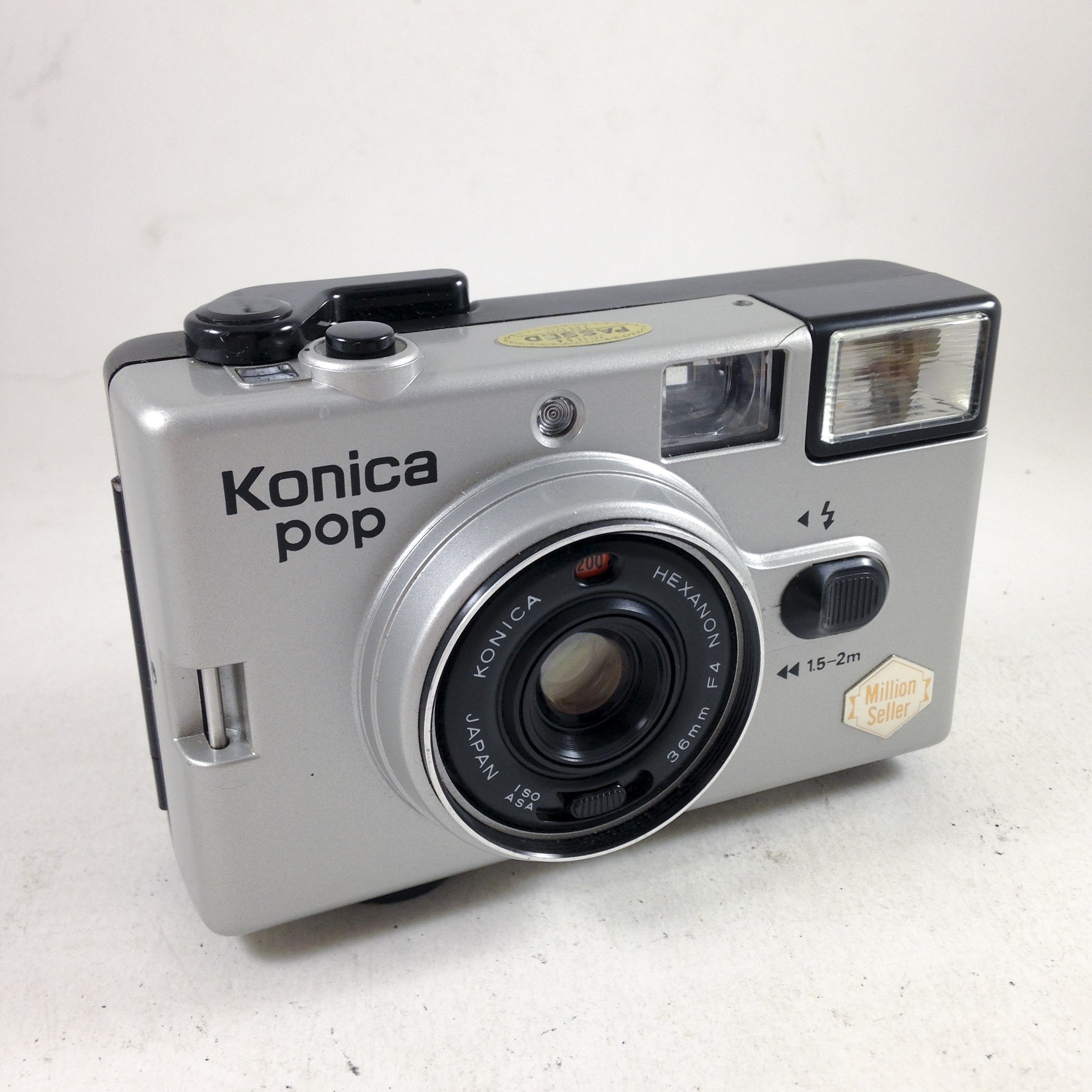 konica pop silver compact hexanon 36mm 4 million seller