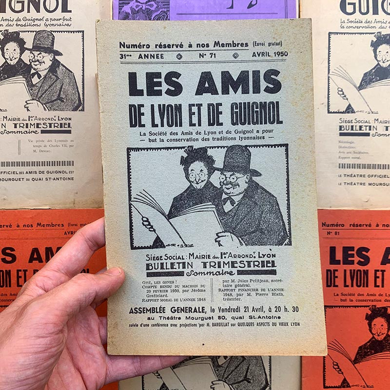 revue bulletin les amis de lyon et de guignol trimestriel illustration journal illustré marionnette ancien ancienne 1930 1940
