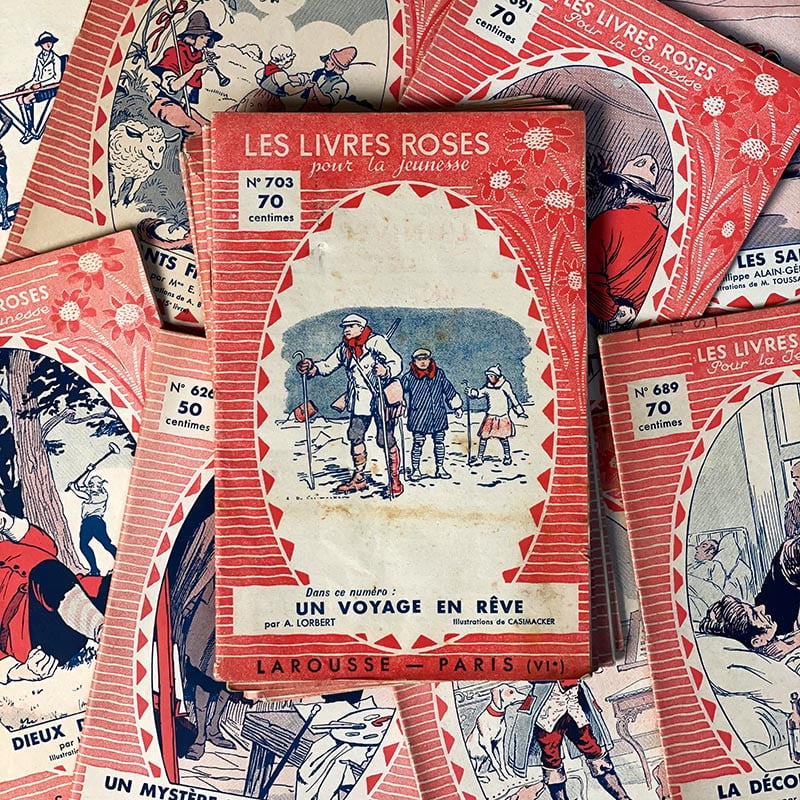 journal revue magazine les livres roses pour la jeunesse livret ancien vintage illustration exemplaire numéro 1930 1937