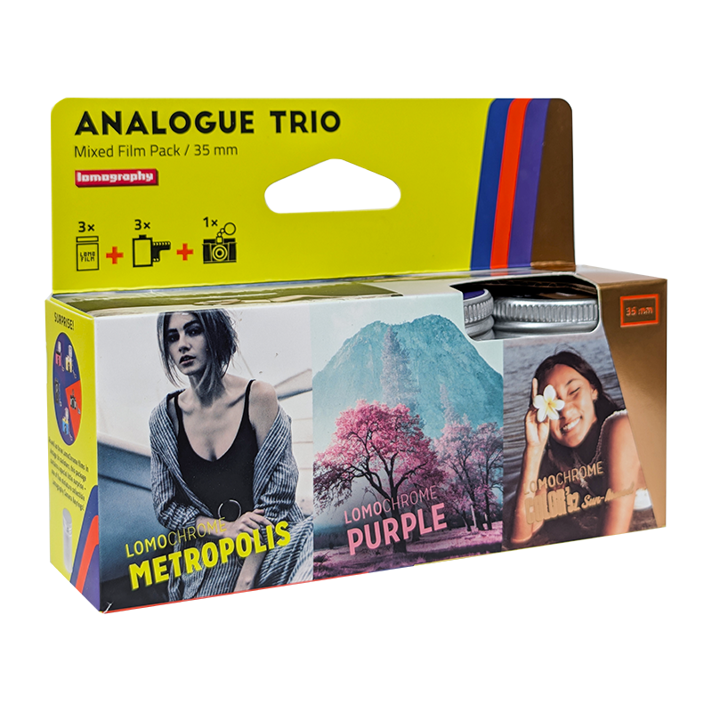 analog pocket 35mm 24x36 trio mixed film argentique pellicule purple metropolis color92 couleur C41