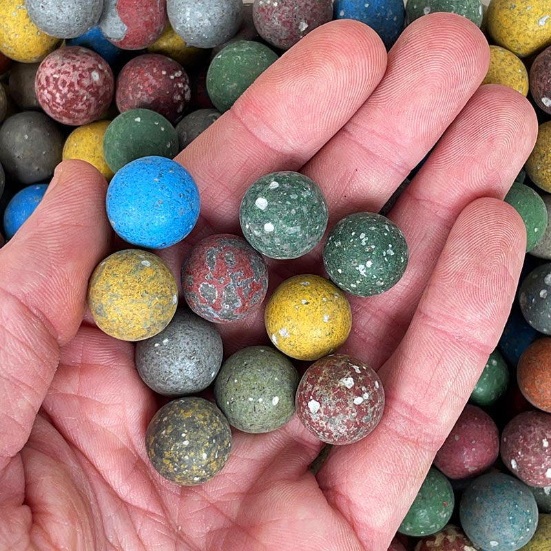 lot billes terres cuite ancien vintage école jeu enfants 1950