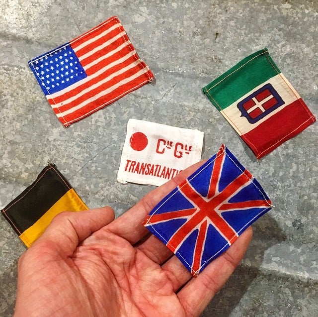 lot de petits drapeaux anciens seconde guerre mondiale 1940 états unis transatlantique