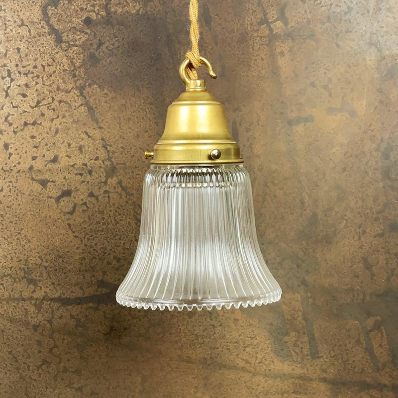 luminaire verre opaline quincaillerie lampe strie tulipe e27 laiton support
