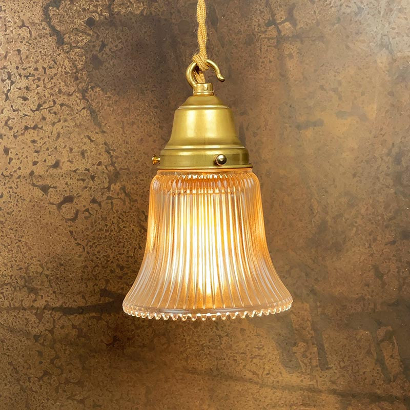 luminaire verre opaline quincaillerie lampe strie tulipe e27 laiton support