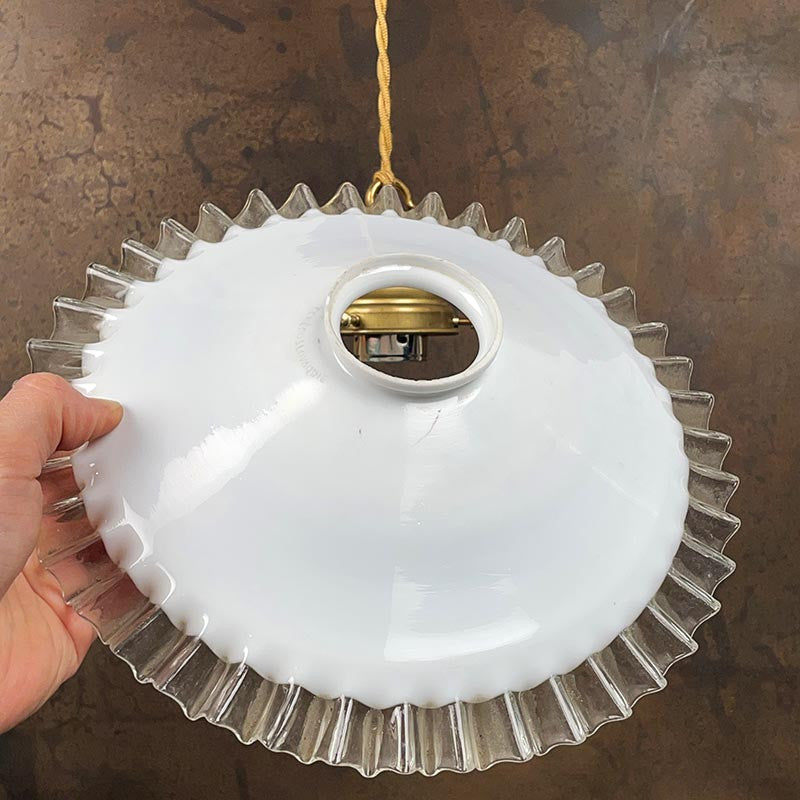 Vintage White Lace Light Fixture 1930