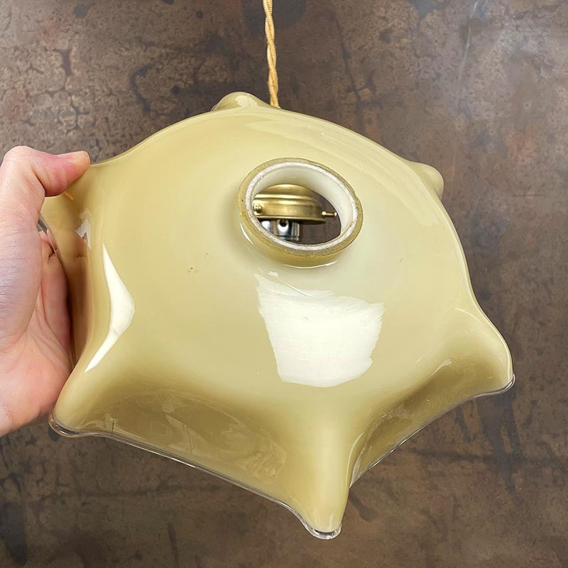 Vintage Opaline Draped Light Fixture 1950