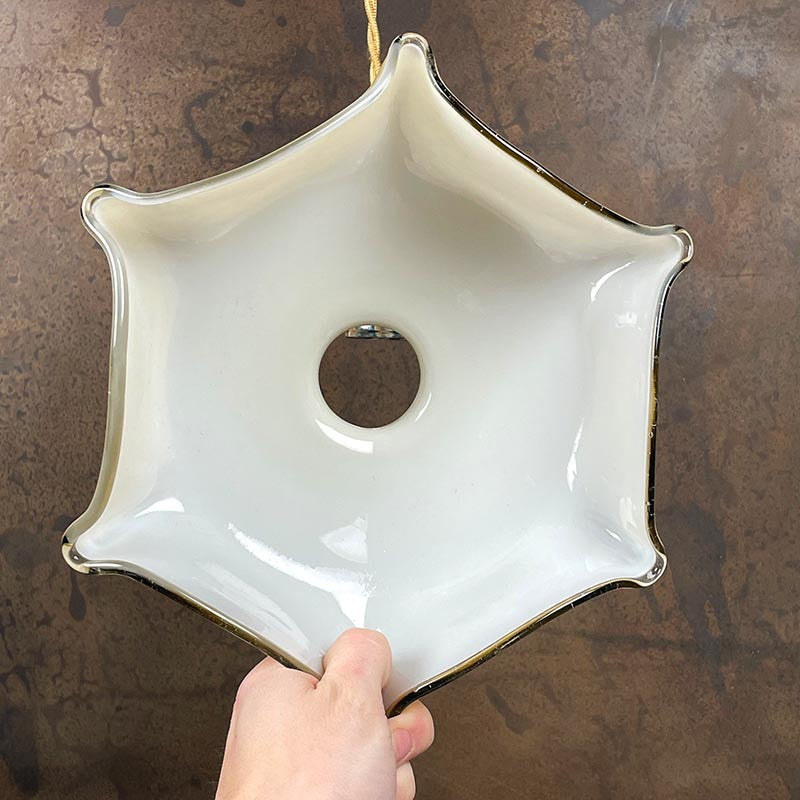 Vintage Opaline Draped Light Fixture 1950