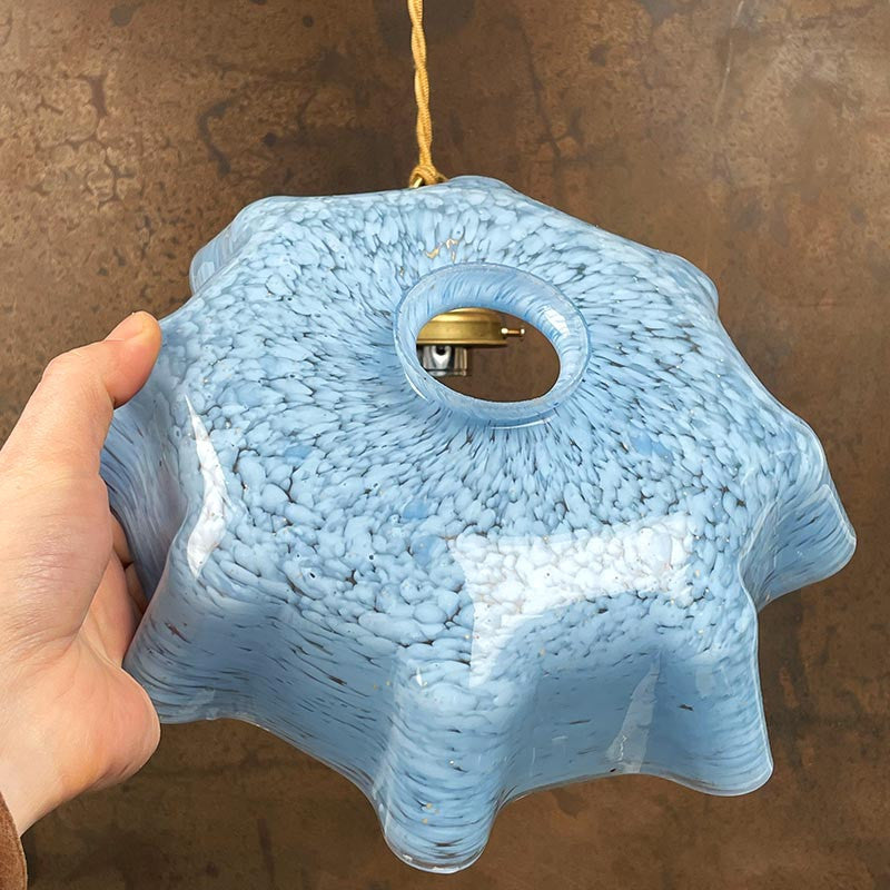 1930s Vintage Opaline Draped Vichy Light Fixture