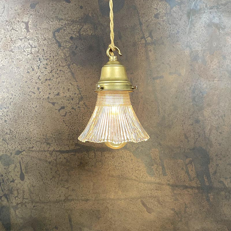 Luminaire Vintage Tulipe Striée 1930