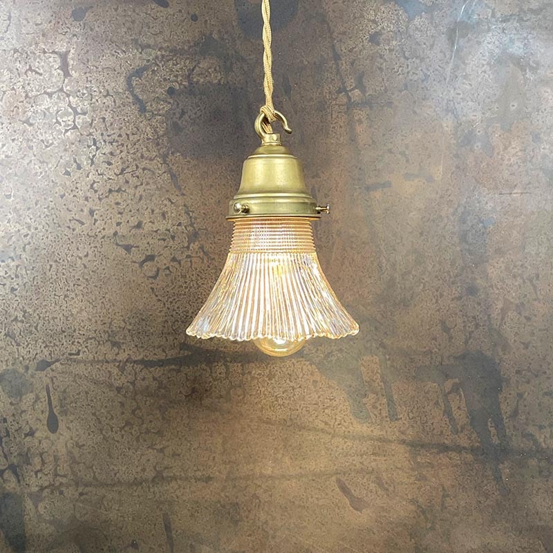 Luminaire Vintage Tulipe Striée 1930