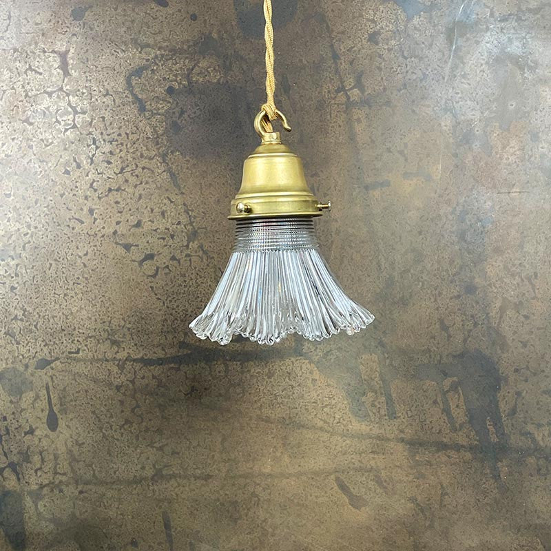 Luminaire Vintage Tulipe Striée 1930