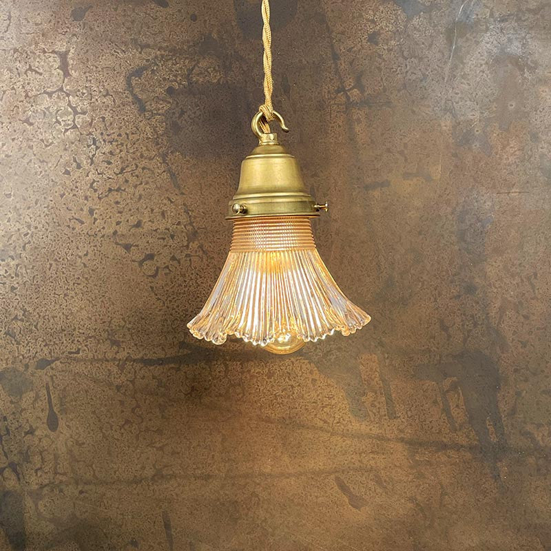 Luminaire Vintage Tulipe Striée 1930