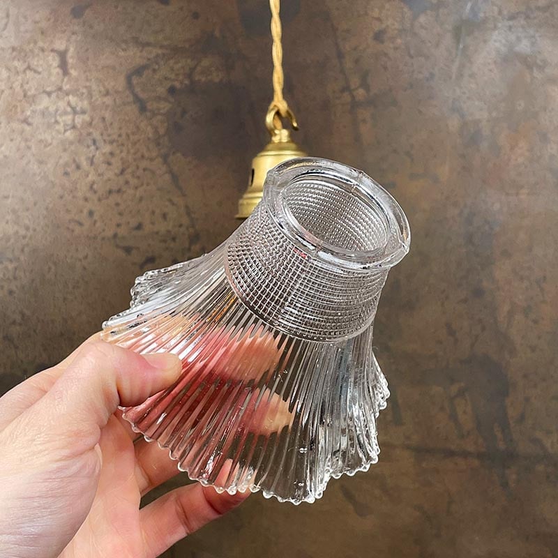 Luminaire Vintage Tulipe Striée 1930