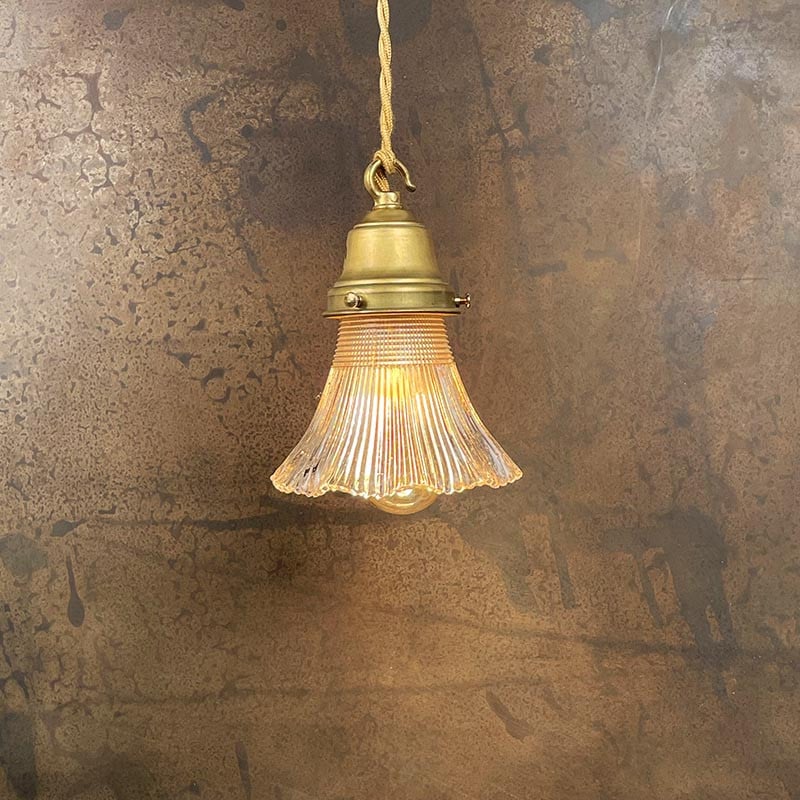 Luminaire Vintage Tulipe Striée 1930