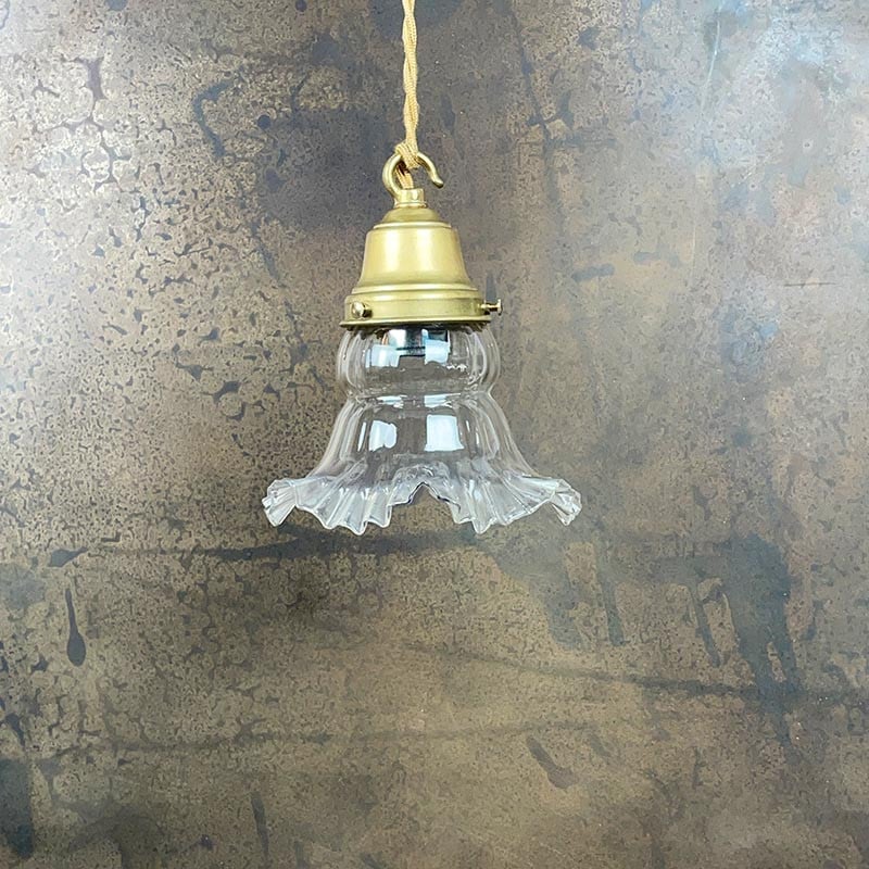 Luminaire Vintage Tulipe Transparente 1950