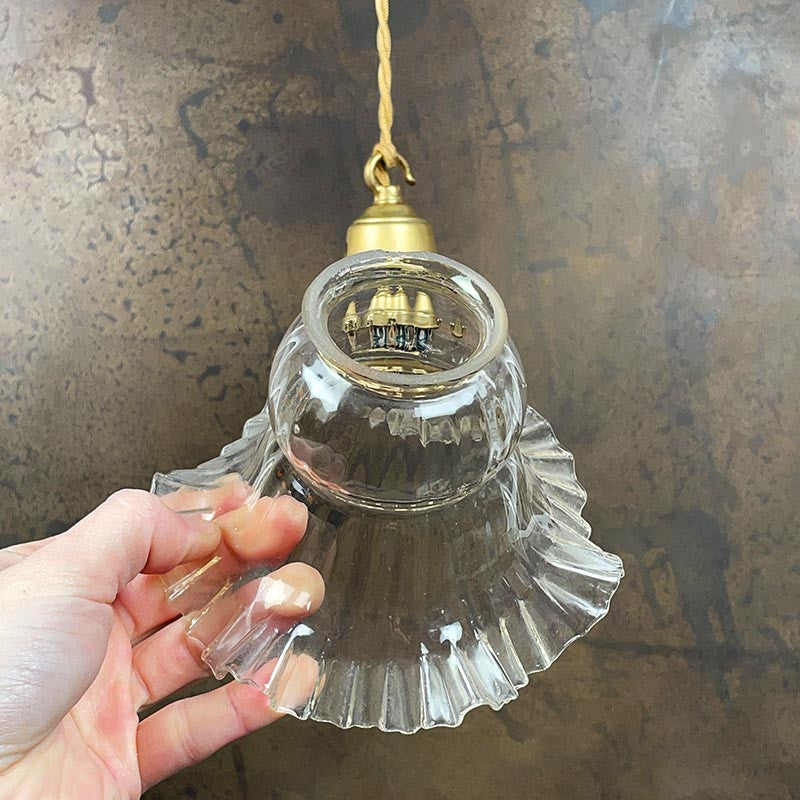 Luminaire Vintage Tulipe Transparente 1950