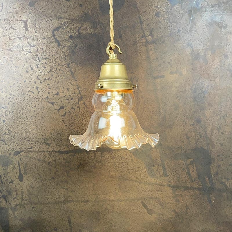Luminaire Vintage Tulipe Transparente 1950