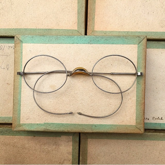 lunette ancienne métal XIX ème 1880 1870 titane paladium vue soleil solaire alphonse retro large écaille