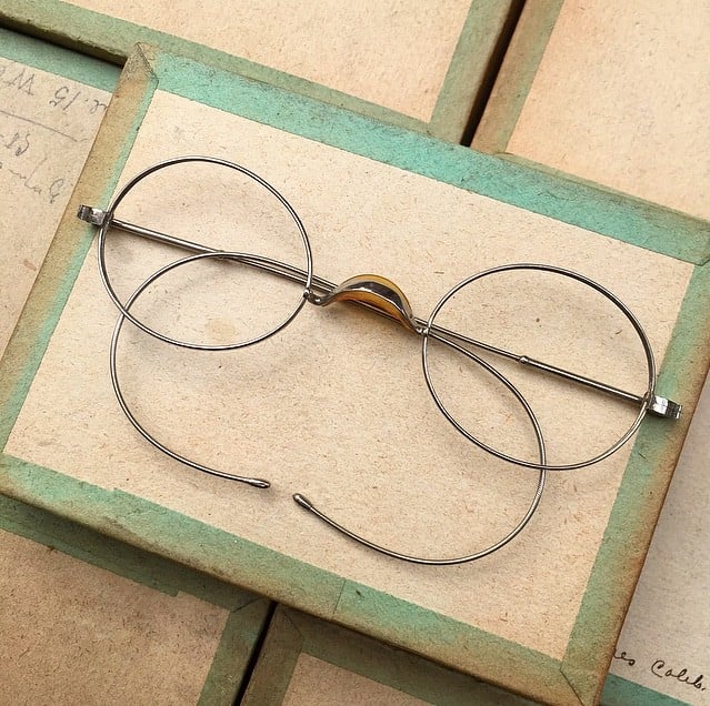lunette ancienne métal XIX ème 1880 1870 titane paladium vue soleil solaire alphonse retro large écaille