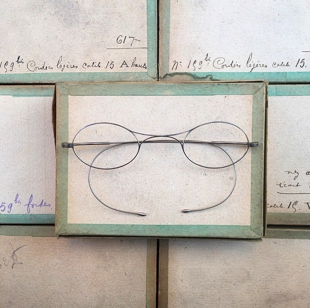 lunette ancienne métal XIX ème 1880 1870 titane paladium vue soleil solaire anatole retro