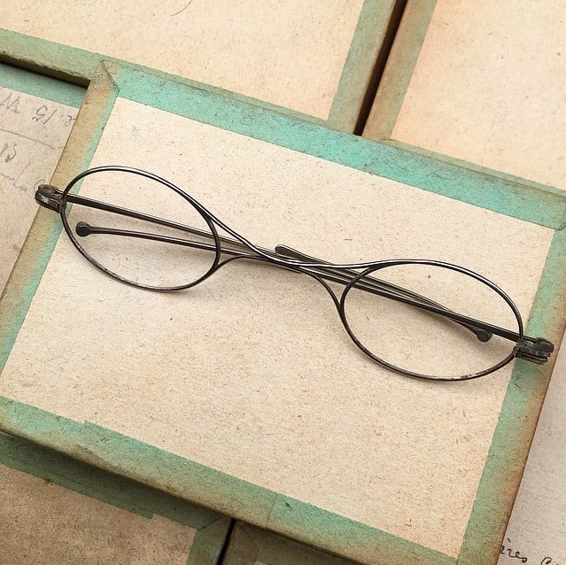 lunette ancienne métal XIX ème 1880 1870 titane paladium vue soleil solaire anatole retro pliable