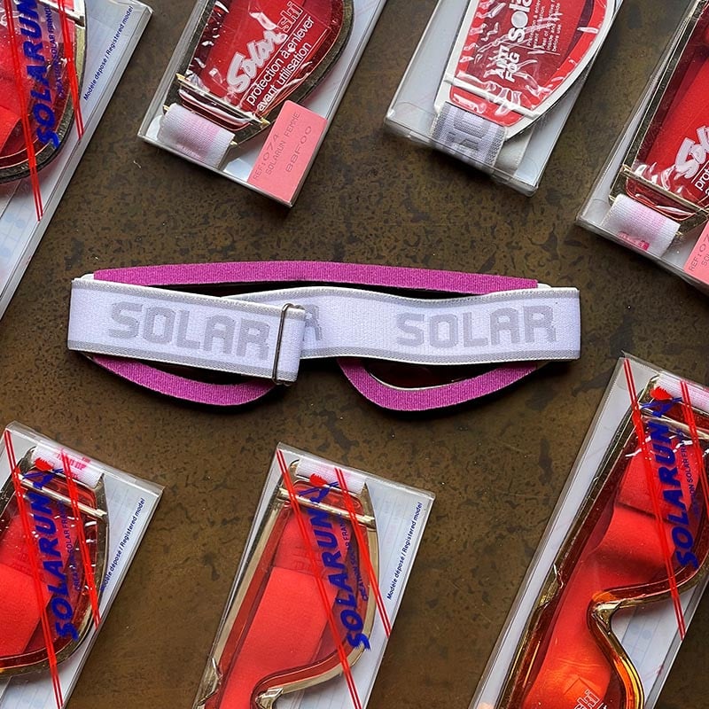 lunettes de ski ancienne solar solarun 1980 soleil protection neige sport vintage coloré plastique annecy