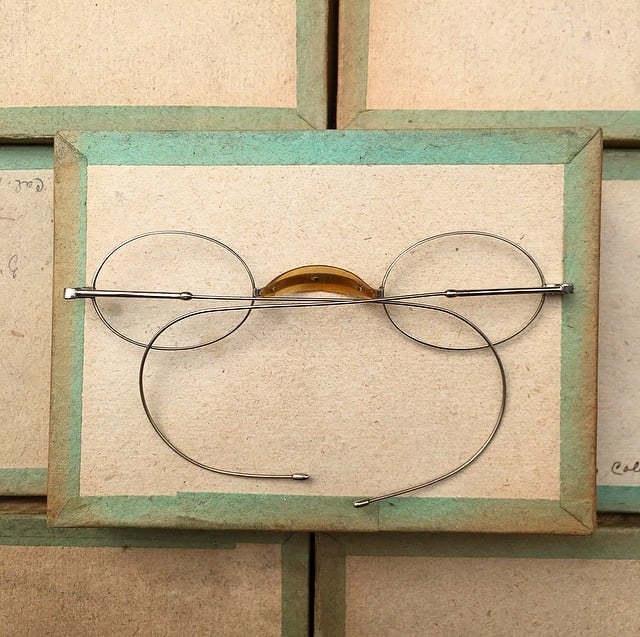 lunette ancienne métal XIX ème 1880 1870 titane paladium vue soleil solaire edgar retro large grande écaille