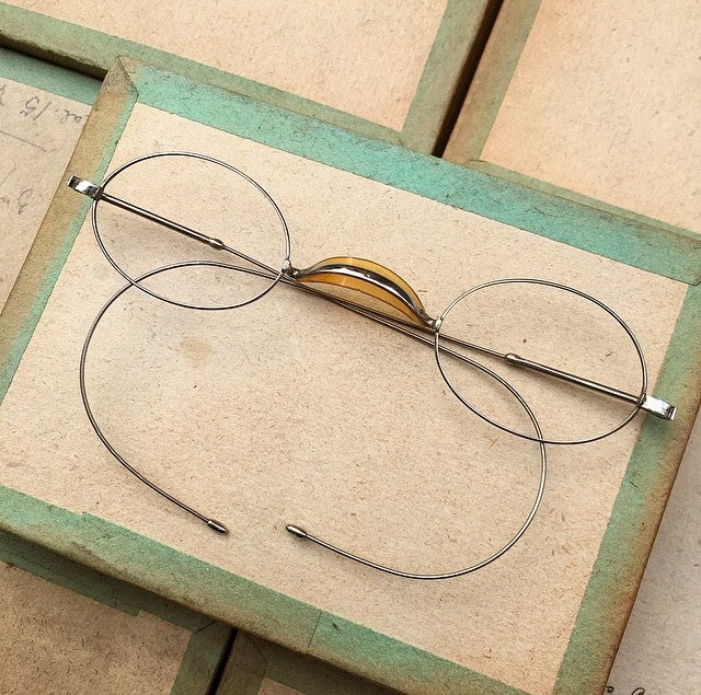 lunette ancienne métal XIX ème 1880 1870 titane paladium vue soleil solaire edgar retro large grande écaille