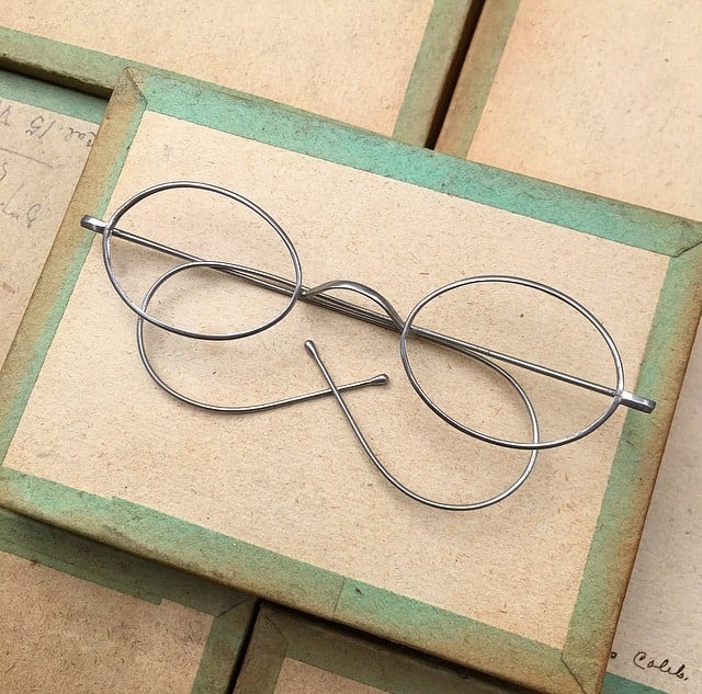 lunette ancienne métal XIX ème 1880 1870 aluminium vue soleil solaire émile retro nez haut