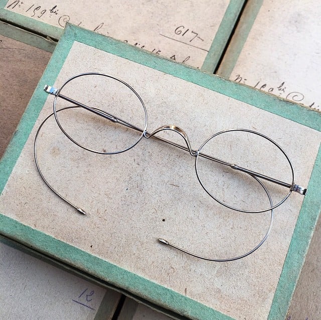 lunette ancienne métal XIX ème 1880 1870 titane paladium vue soleil solaire ernest retro