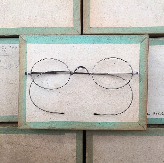 lunette ancienne métal XIX ème 1880 1870 titane paladium vue soleil solaire ernest retro nez haut
