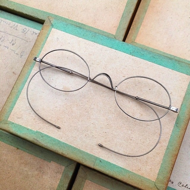lunette ancienne métal XIX ème 1880 1870 titane paladium vue soleil solaire ernest retro nez haut
