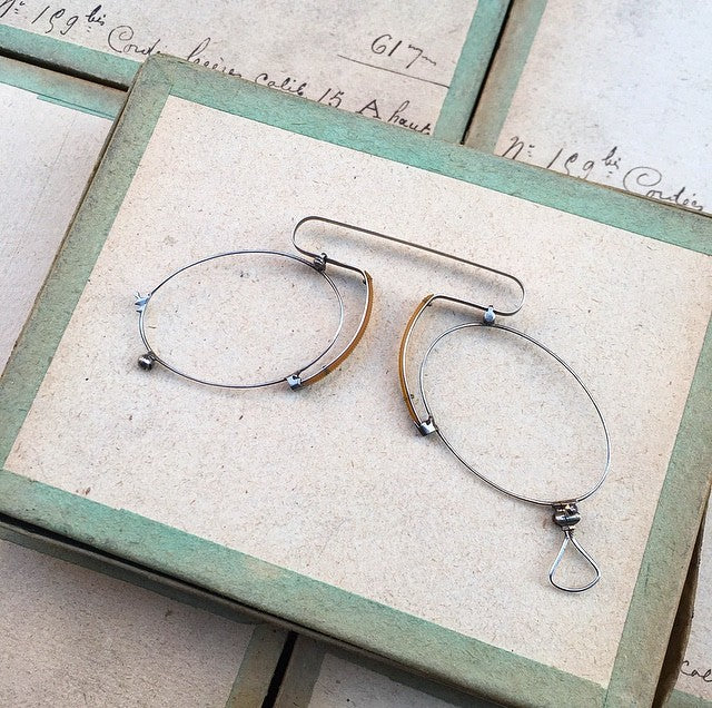 lunette ancienne métal XIX ème 1880 1870 titane paladium vue soleil solaire pince nez écaille gustave lorgnon binocle